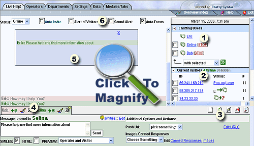 Chat window with multiple tabs screenshot